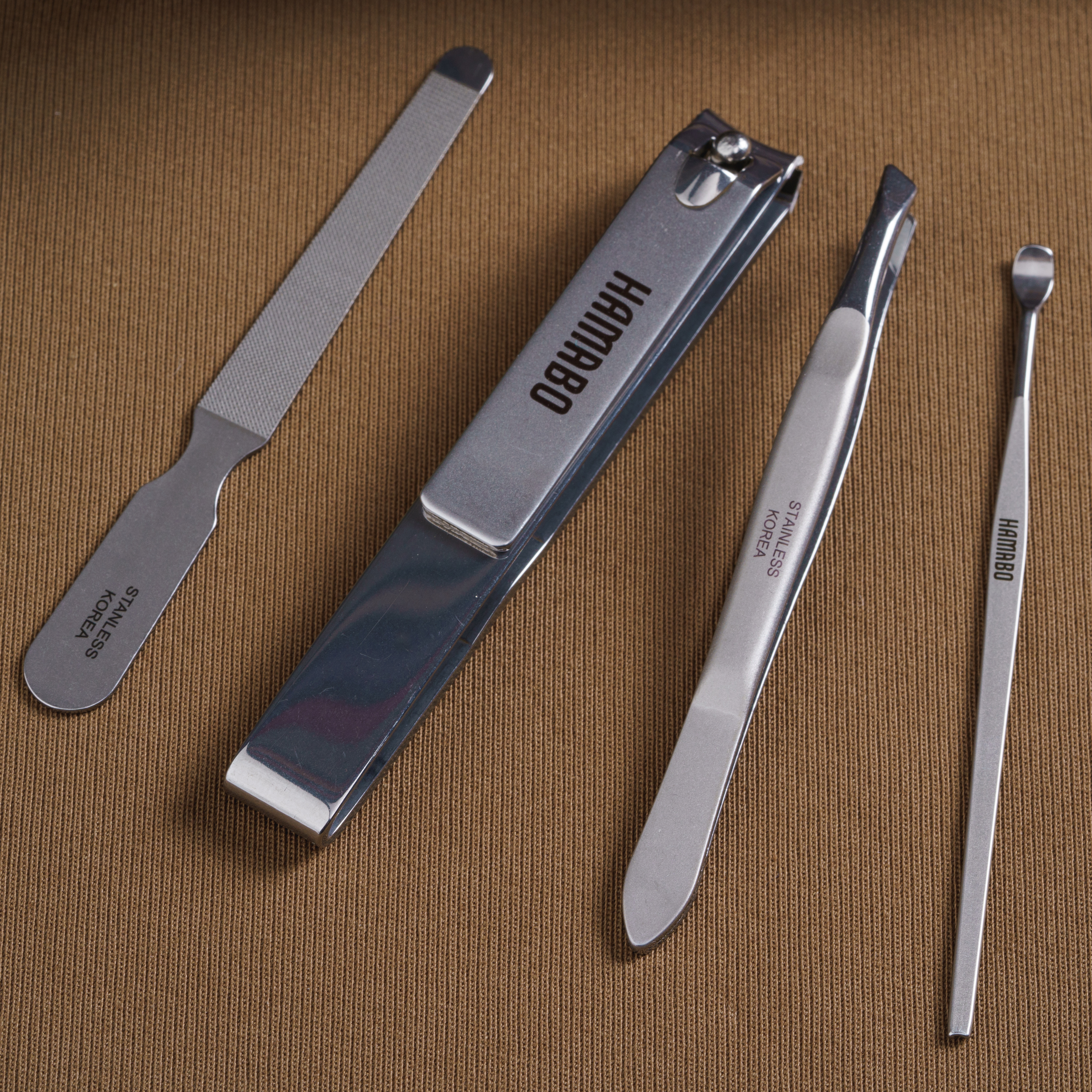 HAMABO 4PCS Portable nail clippers set Pink HS-2P